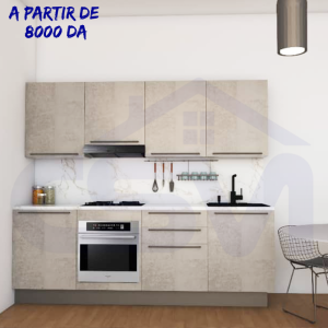 Cuisine 2.4M sans plan de travail (BEIGE CLAIRE)