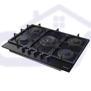 Table cuisson gaz - Verre 5f Noir