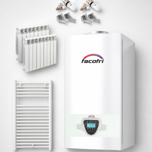 Une chaudière Facofri 24kw+ 5 radiateur 8 éléments + sèche linge +6 robinets + 5support de fixation